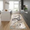 Garvee 2’x6′ Runner Rug Washable, Modern Abstract Marble Kitchen Mat, Non-Slip Indoor Entryway Rug, Foldable Thin Carpet for Narrow Spaces, Modern Indoor Decor, Black(Grey)