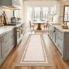 Garvee 4×6 Area Rug Washable Rugs for Living Room Modern Symmetrical Line Rug Stain Resistant Non Shedding Floor Cover Soft Touch Folding Indoor Carpet for Bedroom Living Room Dining Room，Light Grey(Neutral Border – Beige)