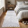 Garvee 4×6 Area Rug Washable Rugs for Living Room Modern Symmetrical Line Rug Stain Resistant Non Shedding Floor Cover Soft Touch Folding Indoor Carpet for Bedroom Living Room Dining Room，Light Grey(Off White – Line)