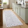 Garvee 4×6 Area Rug Washable Rugs for Living Room Modern Symmetrical Line Rug Stain Resistant Non Shedding Floor Cover Soft Touch Folding Indoor Carpet for Bedroom Living Room Dining Room，Light Grey(Off White – Line)