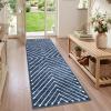 Garvee 4×6 Area Rug Washable Rugs for Living Room Modern Symmetrical Line Rug Stain Resistant Non Shedding Floor Cover Soft Touch Folding Indoor Carpet for Bedroom Living Room Dining Room，Light Grey(Navy Blue – Line)