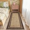 Garvee 4×6 Area Rug Washable Rugs for Living Room Modern Symmetrical Line Rug Stain Resistant Non Shedding Floor Cover Soft Touch Folding Indoor Carpet for Bedroom Living Room Dining Room，Light Grey(Neutral Border – Brown)