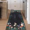 Garvee 4×6 Living Room Rugs, Washable Cute Animal Floral Print Nursery Bedroom Rugs, Indoor Farmhouse Non Slip Stain Resistant Throw Carpet for Dining Room Kitchen, Blue Green(Garden|black)