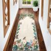 Garvee 4×6 Living Room Rugs, Washable Cute Animal Floral Print Nursery Bedroom Rugs, Indoor Farmhouse Non Slip Stain Resistant Throw Carpet for Dining Room Kitchen, Blue Green(Garden|beige)