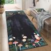 Garvee 4×6 Living Room Rugs, Washable Cute Animal Floral Print Nursery Bedroom Rugs, Indoor Farmhouse Non Slip Stain Resistant Throw Carpet for Dining Room Kitchen, Blue Green(Garden|black)