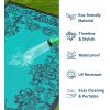 Garvee 5’x8’ Waterproof Patio Outdoor Rug, Outdoor Plastic Straw Rug for Camping, RV Mat Outside, Indoor Outdoor Carpet for Porch, Deck, Backyard, Balcony, Picnic, Ssage Green & White(Dark Blue & Teal)