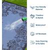 Garvee 5’x8’ Waterproof Patio Outdoor Rug, Outdoor Plastic Straw Rug for Camping, RV Mat Outside, Indoor Outdoor Carpet for Porch, Deck, Backyard, Balcony, Picnic, Ssage Green & White(Dark Blue & Purple)