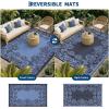 Garvee 5’x8’ Waterproof Patio Outdoor Rug, Outdoor Plastic Straw Rug for Camping, RV Mat Outside, Indoor Outdoor Carpet for Porch, Deck, Backyard, Balcony, Picnic, Ssage Green & White(Dark Blue & Purple)