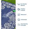 Garvee 5’x8’ Waterproof Patio Outdoor Rug, Outdoor Plastic Straw Rug for Camping, RV Mat Outside, Indoor Outdoor Carpet for Porch, Deck, Backyard, Balcony, Picnic, Ssage Green & White(Navy & White)