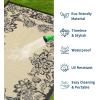 Garvee 5’x8’ Waterproof Patio Outdoor Rug, Outdoor Plastic Straw Rug for Camping, RV Mat Outside, Indoor Outdoor Carpet for Porch, Deck, Backyard, Balcony, Picnic, Ssage Green & White(Black & Brown)