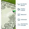 Garvee 5’x8’ Waterproof Patio Outdoor Rug, Outdoor Plastic Straw Rug for Camping, RV Mat Outside, Indoor Outdoor Carpet for Porch, Deck, Backyard, Balcony, Picnic, Ssage Green & White(Sage Green)