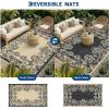 Garvee 5’x8’ Waterproof Patio Outdoor Rug, Outdoor Plastic Straw Rug for Camping, RV Mat Outside, Indoor Outdoor Carpet for Porch, Deck, Backyard, Balcony, Picnic, Ssage Green & White(Black & Brown)