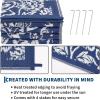 Garvee 5’x8’ Waterproof Patio Outdoor Rug, Outdoor Plastic Straw Rug for Camping, RV Mat Outside, Indoor Outdoor Carpet for Porch, Deck, Backyard, Balcony, Picnic, Ssage Green & White(Navy & White)