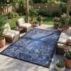 Garvee 5’x8’ Waterproof Patio Outdoor Rug, Outdoor Plastic Straw Rug for Camping, RV Mat Outside, Indoor Outdoor Carpet for Porch, Deck, Backyard, Balcony, Picnic, Ssage Green & White(Dark Blue & Purple)