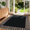 Garvee Bordered Outdoor Area Rug 8x10ft, Casual Design with Striped Border, Stain Resistant, Highly Durable, for Patio, Balcony, Bedroom, Living Room, Dining Room, Bathroom(Black/Coffee)