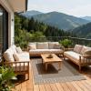 Garvee Bordered Outdoor Area Rug 8x10ft, Casual Design with Striped Border, Stain Resistant, Highly Durable, for Patio, Balcony, Bedroom, Living Room, Dining Room, Bathroom(Beige Brown)