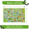Garvee Kids Play Mat 8×10 City Life Fun Carpet Car Rug Soft Large Area Rug Educational Car Rugs for Kids Play with Cars and Toys Road Traffic Playmat for Bedroom Nursery Playroom Classroom, Grey(Grey Street)