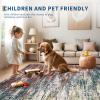 Garvee Large Bordered Area Rug 9×12 Machine Washable Living Room Rug Stain-Resistant Neutral Floor Cover Ultra-Soft Low Pile Geometric Indoor Rugs for Bedroom Dining Room Playroom Farmhouse Dorm(Red Multi)