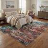 Garvee Large Bordered Area Rug 9×12 Machine Washable Living Room Rug Stain-Resistant Neutral Floor Cover Ultra-Soft Low Pile Geometric Indoor Rugs for Bedroom Dining Room Playroom Farmhouse Dorm(Red Multi)