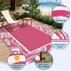 Garvee Patio Modern Abstract Outdoor Rug 10×14 Waterproof Large Reversible Camping Mat Foldable Lightweight Plastic Straw Outdoor Rug for Deck, Picnic, Porch, Camper, Balcony, Beach, Rv, Blush(Blush White)