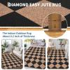 Garvee Washable Checkered Rug, 6×9 Area Rugs for Living Room, Stain Resiatant Easy Jute Rug for Bedroom, Patio, Dining Room, Office, Washable Rugs Modern Farmhouse Area Rug, Black and Brown(Diamond|black&brown)