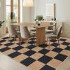 Garvee Washable Checkered Rug, 6×9 Area Rugs for Living Room, Stain Resiatant Easy Jute Rug for Bedroom, Patio, Dining Room, Office, Washable Rugs Modern Farmhouse Area Rug, Black and Brown(Checkerboard|black & Brown)