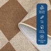 Garvee Washable Checkered Rug, 6×9 Area Rugs for Living Room, Stain Resiatant Easy Jute Rug for Bedroom, Patio, Dining Room, Office, Washable Rugs Modern Farmhouse Area Rug, Black and Brown(Diamond|brown)