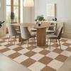 Garvee Washable Checkered Rug, 6×9 Area Rugs for Living Room, Stain Resiatant Easy Jute Rug for Bedroom, Patio, Dining Room, Office, Washable Rugs Modern Farmhouse Area Rug, Black and Brown(Checkerboard|brown)