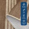 Garvee Washable Checkered Rug, 6×9 Area Rugs for Living Room, Stain Resiatant Easy Jute Rug for Bedroom, Patio, Dining Room, Office, Washable Rugs Modern Farmhouse Area Rug, Black and Brown(Striped|brown)
