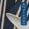 Garvee Washable Checkered Rug, 6×9 Area Rugs for Living Room, Stain Resiatant Easy Jute Rug for Bedroom, Patio, Dining Room, Office, Washable Rugs Modern Farmhouse Area Rug, Black and Brown(Striped|navy)