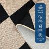 Garvee Washable Checkered Rug, 6×9 Area Rugs for Living Room, Stain Resiatant Easy Jute Rug for Bedroom, Patio, Dining Room, Office, Washable Rugs Modern Farmhouse Area Rug, Black and Brown(Diamond|black&natural)