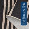 Garvee Washable Checkered Rug, 6×9 Area Rugs for Living Room, Stain Resiatant Easy Jute Rug for Bedroom, Patio, Dining Room, Office, Washable Rugs Modern Farmhouse Area Rug, Black and Brown(Striped|black&natural)