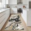 Garvee 2’x6′ Runner Rug Washable, Modern Abstract Marble Kitchen Mat, Non-Slip Indoor Entryway Rug, Foldable Thin Carpet for Narrow Spaces, Modern Indoor Decor, Black(Black)