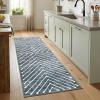 Garvee 4×6 Area Rug Washable Rugs for Living Room Modern Symmetrical Line Rug Stain Resistant Non Shedding Floor Cover Soft Touch Folding Indoor Carpet for Bedroom Living Room Dining Room，Light Grey(Dark Grey – Line)