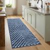 Garvee 4×6 Area Rug Washable Rugs for Living Room Modern Symmetrical Line Rug Stain Resistant Non Shedding Floor Cover Soft Touch Folding Indoor Carpet for Bedroom Living Room Dining Room，Light Grey(Navy Blue – Line)