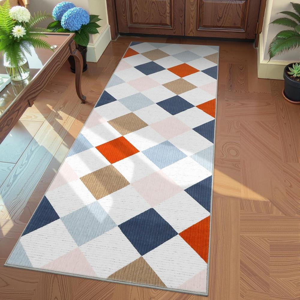 image:imageGarvee Black and White Checkered Rug for Living Room 6x9 Area Rugs Washable Non Slip Bedroom Rugs Soft Low Pile Indoor Modern Floor Rugs for Dorm Kids Room Dining Room Diamond Print Home Decor CarpetCheckeredcolorful