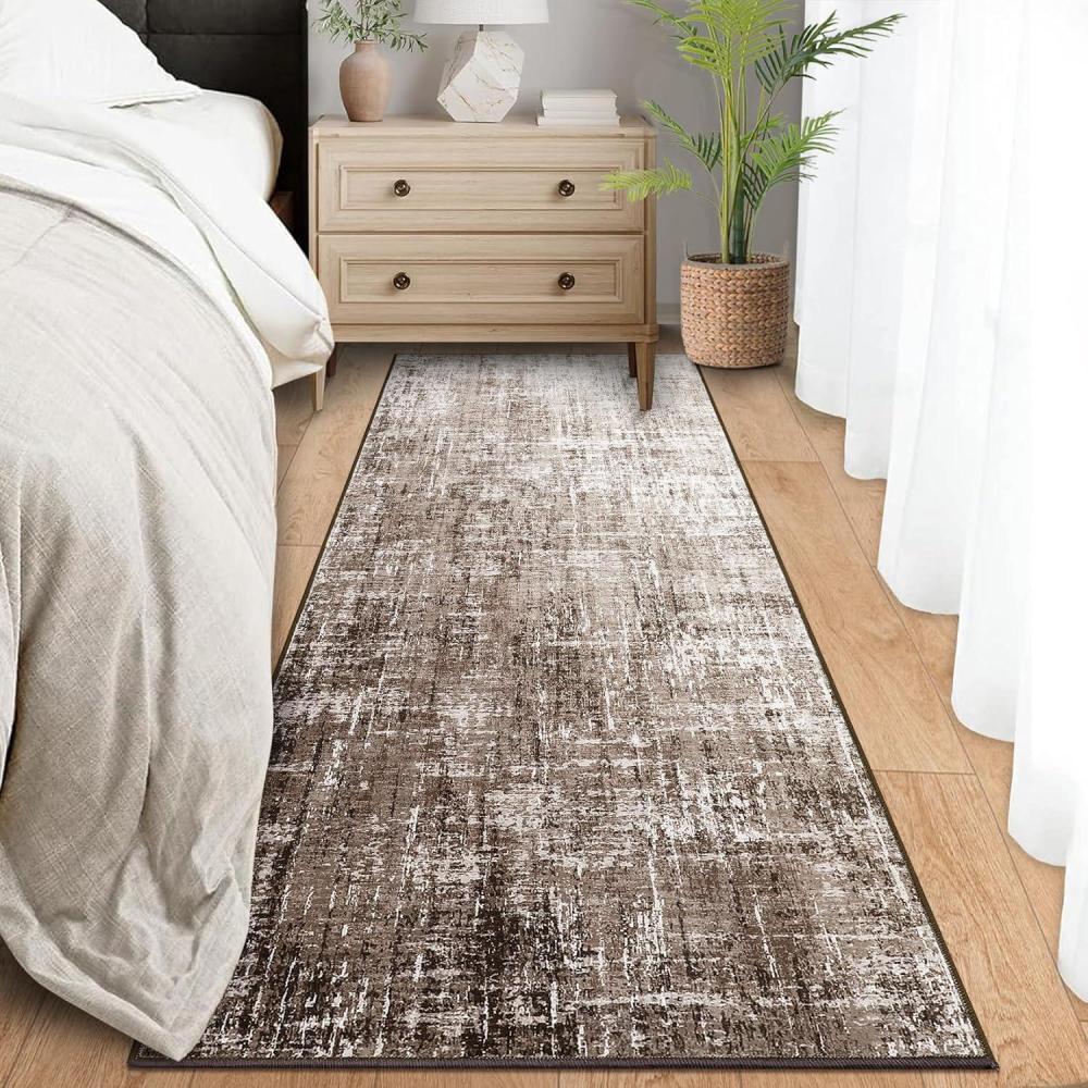 image:imageGarvee Washable Kitchen Rugs 2x6 Light Brown Hallway Runner Soft Low Pile Stain Resistant Laundry Entryway Mat Indoor Modern Throw Carpet for Laundry Bathroom BedsideModern Abstracttaupe
