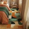 5×7 Area Rugs, Boho Washable Rugs for Living Room Bedroom Dining Room, Soft Modern Abstract Large Throw Floor Carpet Non Slip, Orange/Pink, 5’x7′(Green Multi)