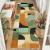 5×7 Area Rugs, Boho Washable Rugs for Living Room Bedroom Dining Room, Soft Modern Abstract Large Throw Floor Carpet Non Slip, Orange/Pink, 5’x7′(Green Multi)