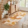 5×7 Area Rugs, Boho Washable Rugs for Living Room Bedroom Dining Room, Soft Modern Abstract Large Throw Floor Carpet Non Slip, Orange/Pink, 5’x7′(Orange/Pink)