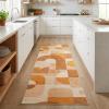 5×7 Area Rugs, Boho Washable Rugs for Living Room Bedroom Dining Room, Soft Modern Abstract Large Throw Floor Carpet Non Slip, Orange/Pink, 5’x7′(Orange/Pink)