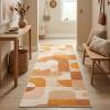 5×7 Area Rugs, Boho Washable Rugs for Living Room Bedroom Dining Room, Soft Modern Abstract Large Throw Floor Carpet Non Slip, Orange/Pink, 5’x7′(Orange/Pink)
