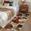 5×7 Area Rugs, Boho Washable Rugs for Living Room Bedroom Dining Room, Soft Modern Abstract Large Throw Floor Carpet Non Slip, Orange/Pink, 5’x7′(Red/Brown)