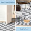 Garvee 2×6 Kitchen Runner Rugs Non Slip, Washable Brown Checkered Rugs, Low Pile Stain Resistant Entryway Rug Ultra Thin Hallway Rug Runner Modern Long Throw Carpet for Laundry Bedside(Modern Plaid|light Grey)