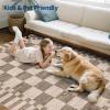 Garvee 2×6 Kitchen Runner Rugs Non Slip, Washable Brown Checkered Rugs, Low Pile Stain Resistant Entryway Rug Ultra Thin Hallway Rug Runner Modern Long Throw Carpet for Laundry Bedside(Modern Plaid|brown)
