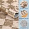 Garvee 2×6 Kitchen Runner Rugs Non Slip, Washable Brown Checkered Rugs, Low Pile Stain Resistant Entryway Rug Ultra Thin Hallway Rug Runner Modern Long Throw Carpet for Laundry Bedside(Modern Plaid|brown)