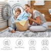 Garvee 2×6 Vintage Kitchen Rugs Non Slip Washable, Distressed Medallion Runner Rug for Bathroom, Non Shedding Low Pile Farmhouse Rugs Stain Resistant Foldable Soft Mats for Entryway, Bedroom, Blue(Floral|grey)