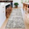 Garvee 2×6 Vintage Kitchen Rugs Non Slip Washable, Distressed Medallion Runner Rug for Bathroom, Non Shedding Low Pile Farmhouse Rugs Stain Resistant Foldable Soft Mats for Entryway, Bedroom, Blue(Vintage|taupe)