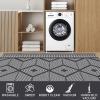Garvee 2×6 Vintage Kitchen Rugs Non Slip Washable, Distressed Medallion Runner Rug for Bathroom, Non Shedding Low Pile Farmhouse Rugs Stain Resistant Foldable Soft Mats for Entryway, Bedroom, Blue(Abstract|black)