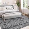 Garvee 2×6 Vintage Kitchen Rugs Non Slip Washable, Distressed Medallion Runner Rug for Bathroom, Non Shedding Low Pile Farmhouse Rugs Stain Resistant Foldable Soft Mats for Entryway, Bedroom, Blue(Abstract|black)